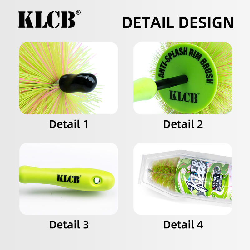 KLCB Anti-splash Rim Car Cleaning Brush Car Steel Wheel Detailing Car Wash Brushes