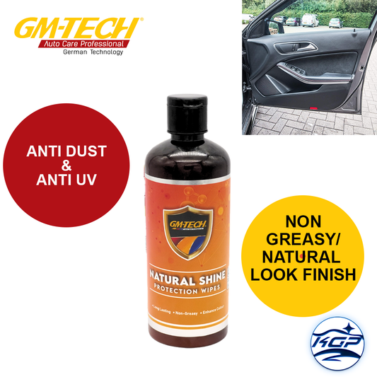 GM-Tech Natural Shine Protection Wipes Interior Plastic PVC Detailer (473ml)
