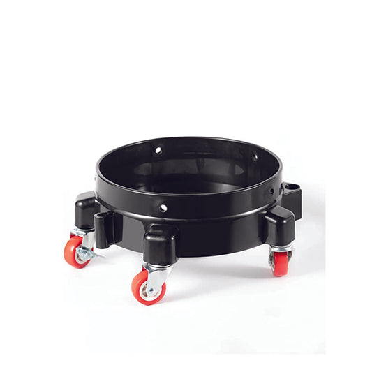 sgcb pro 11.5 inch bucket dolly, removable rolling bucket dolly easy push 5 roll swivel casters to move 360 degree turning for 5 gallon buckets car wash system detailing smoother maneuvering, black