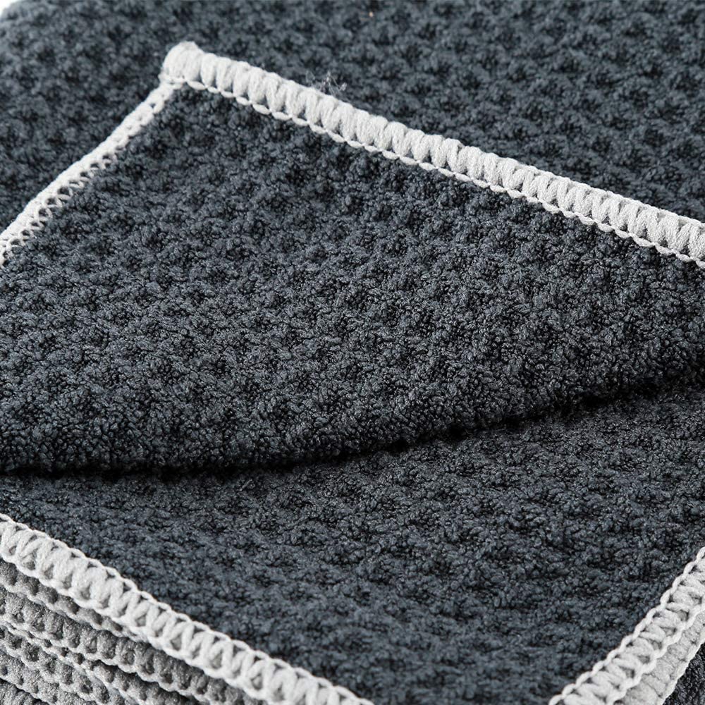 SGCB Waffle Weave Microfiber Car Wash Dry Detailing Towel 60x120cm/360gsm/black