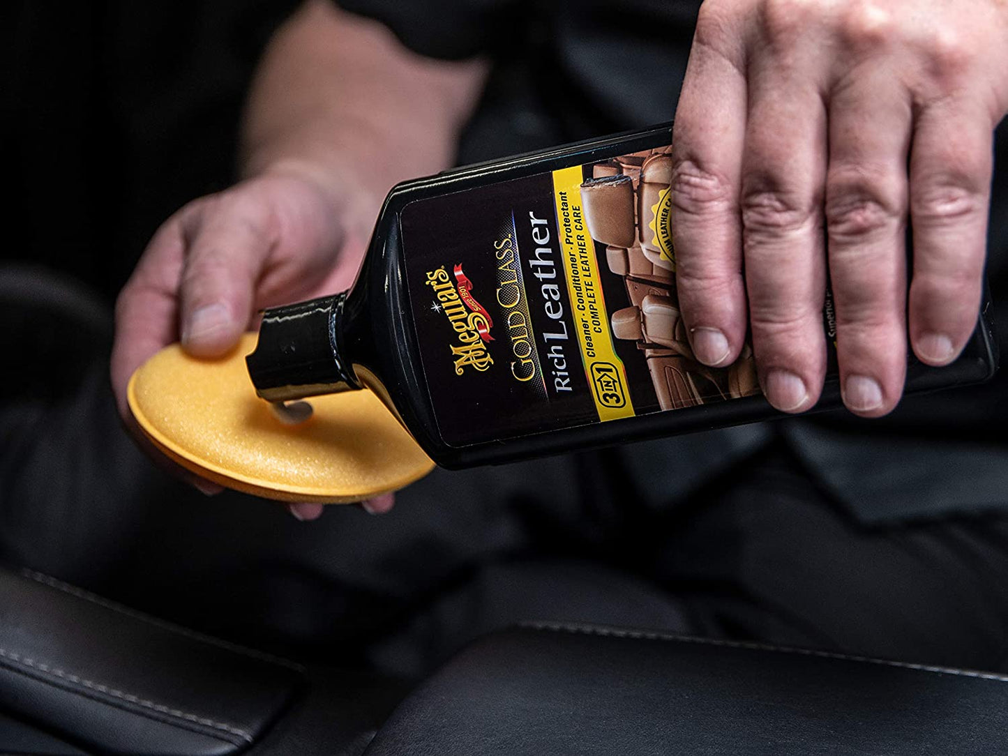 Meguiar's Gold Class Rich Leather Lotion – Cleans, Conditions & Protects for Complete Care – G7214, 14 oz