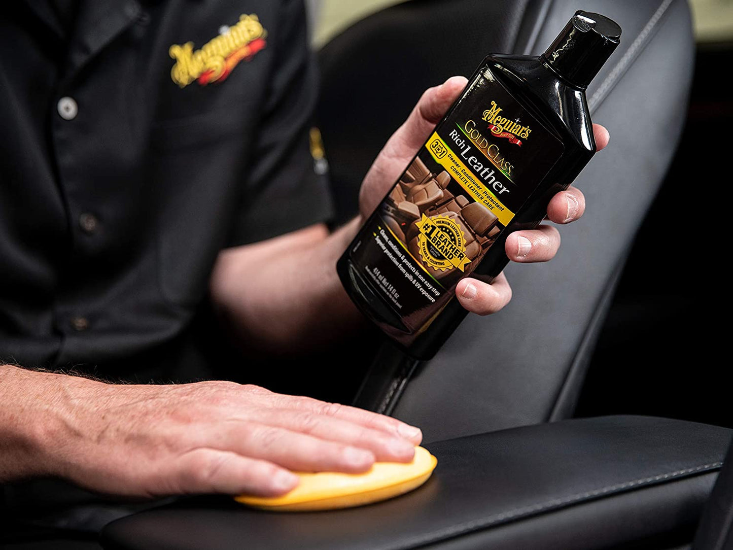 Meguiar's Gold Class Rich Leather Lotion – Cleans, Conditions & Protects for Complete Care – G7214, 14 oz
